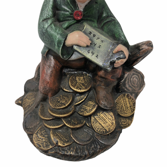 Vintage Porcelain Money Coin Gnome Figure Figurine Mystical Mythical Artist Sign - Picture 9 of 9